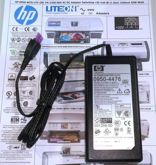 HP 0950-4476 LITE-ON PA-1500-06H 32V 1560mA 50W AC Adapter, Computers en Software, Printerbenodigdheden, Zo goed als nieuw, Printerkabel