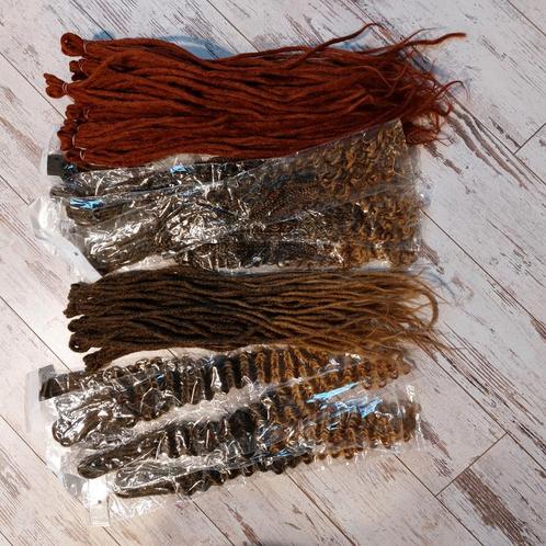 DREADS/ CURL & BRAIDS bruin/blond en warm rood, Sieraden, Tassen en Uiterlijk, Uiterlijk | Haarverzorging, Zo goed als nieuw, Pruik of Haarverlenging