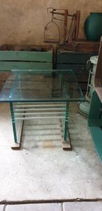Glazen salontafel, Huis en Inrichting, Tafels | Salontafels, Ophalen, Gebruikt, 100 tot 150 cm, 50 tot 100 cm