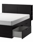 Ikea Brimnes bed lade 2 stuks zwart NIEUW, Ophalen, Zwart, Tweepersoons, 140 cm