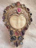 Prachtige Zware Zilveren Hanger/Broche - Robijn - Amethist, Sieraden, Tassen en Uiterlijk, Antieke sieraden, Verzenden, Zilver