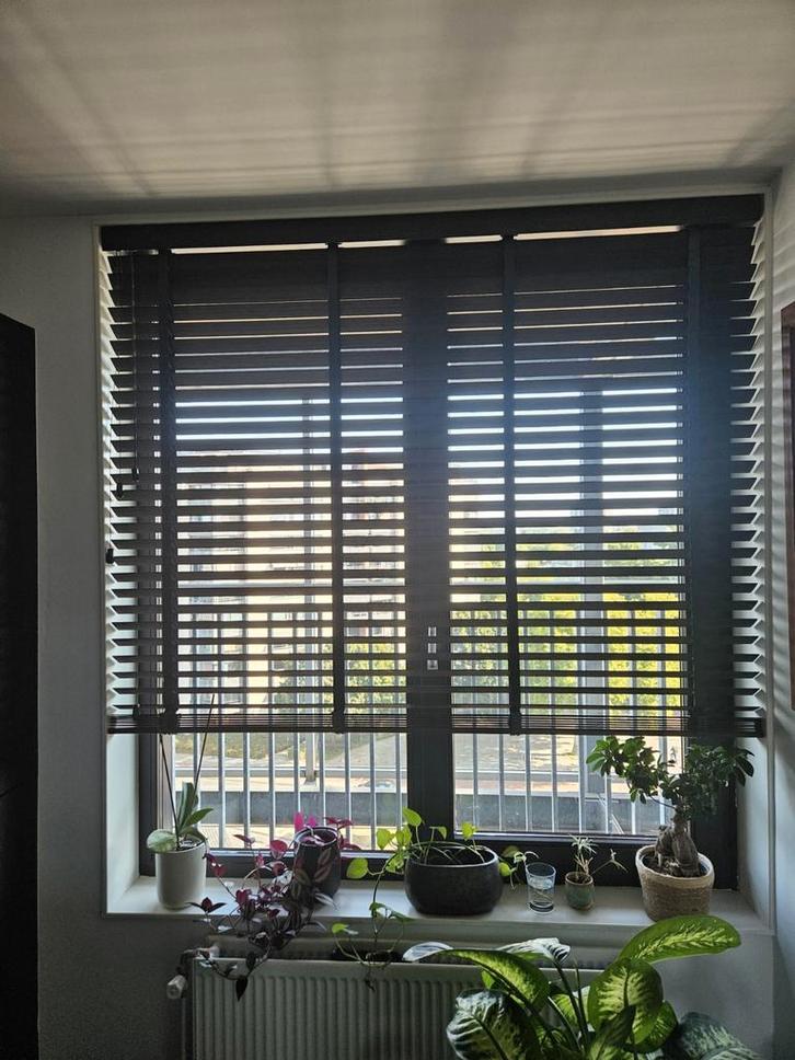 Raambekleding, Huis en Inrichting, Stoffering | Gordijnen en Lamellen, Gebruikt, 150 tot 200 cm, 150 tot 200 cm, Bruin, Grijs