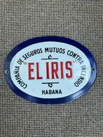 Antiek emaille verzekeringsbord Cuba: El Iris, Ophalen of Verzenden