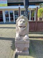 Leeuwen van beton op sokkel, Ophalen of Verzenden, Gebruikt, Beton, Dierenbeeld
