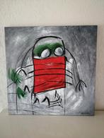 Abstract Schilderij met Rood Masker, Antiek en Kunst, Kunst | Schilderijen | Abstract, Ophalen