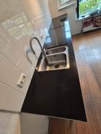 Aanrechtblad met wasbak kwarts composiet, Huis en Inrichting, Ophalen, Gebruikt, 200 cm of meer, Minder dan 100 cm