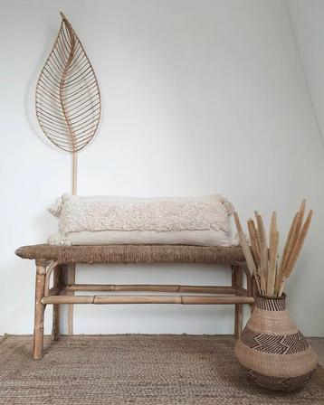 Nieuw Rotan Bankje met Touw - Boho Stijl beschikbaar voor biedingen