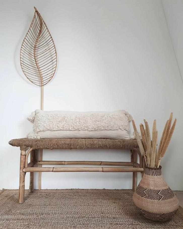 Nieuw Rotan Bankje met Touw - Boho Stijl, Huis en Inrichting, Overige Huis en Inrichting, Ophalen of Verzenden