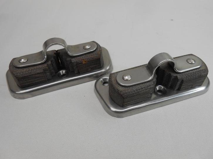 RVS/Tufnol Schootklemmen, Touwklemmen + geleider, 12 - 14 mm, Watersport en Boten, Accessoires en Onderhoud, Gebruikt, Overige typen