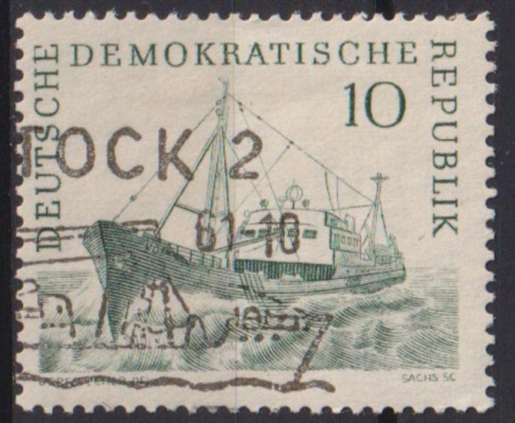 DDR 1961 Vissersboot, Postzegels en Munten, Postzegels | Thematische zegels, Gestempeld, Dier of Natuur, Ophalen of Verzenden