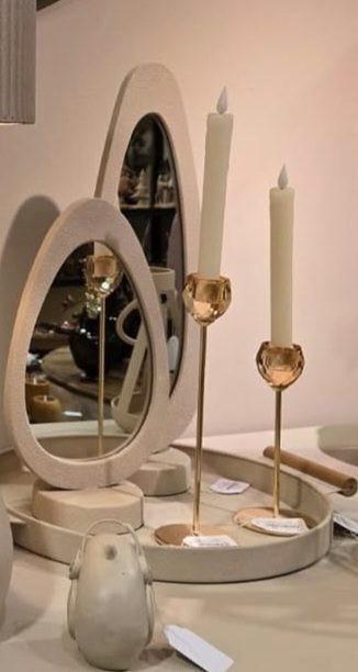 Kandelaar Jackie S – Luxe Amberkleurige Glazen Kaarsenhouder, Huis en Inrichting, Woonaccessoires | Kandelaars en Kaarsen, Nieuw
