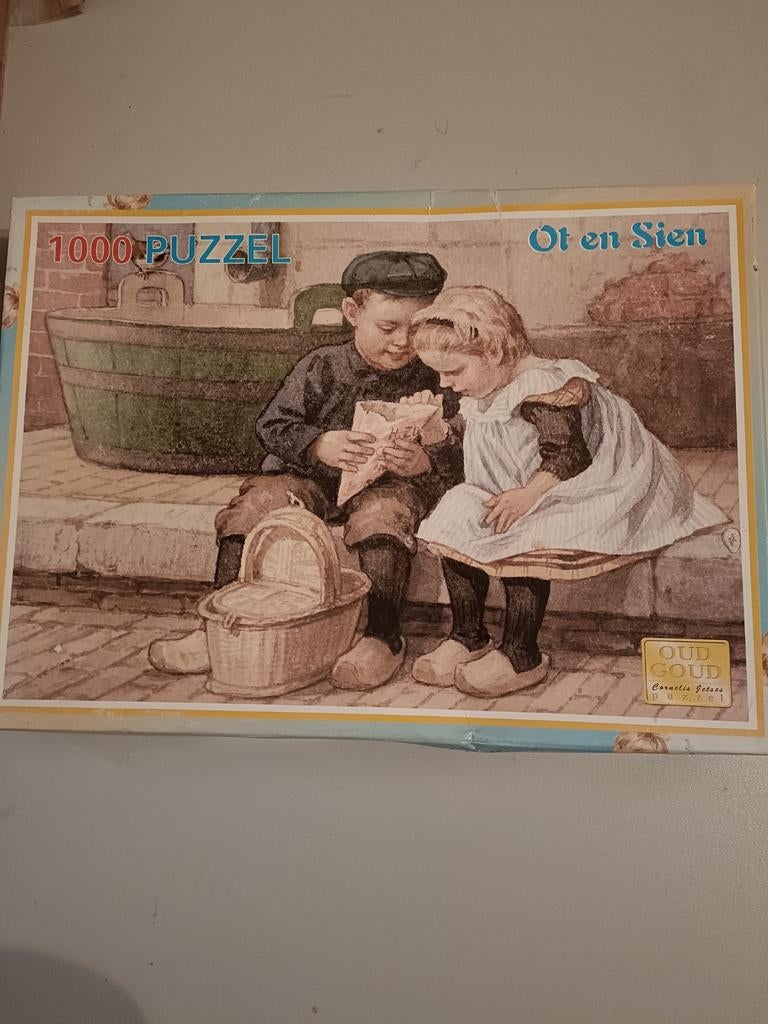 Oude Gouda Puzzel - Ot en Sien - 1000 stukjes, Ophalen of Verzenden, 500 t/m 1500 stukjes, Zo goed als nieuw, Legpuzzel