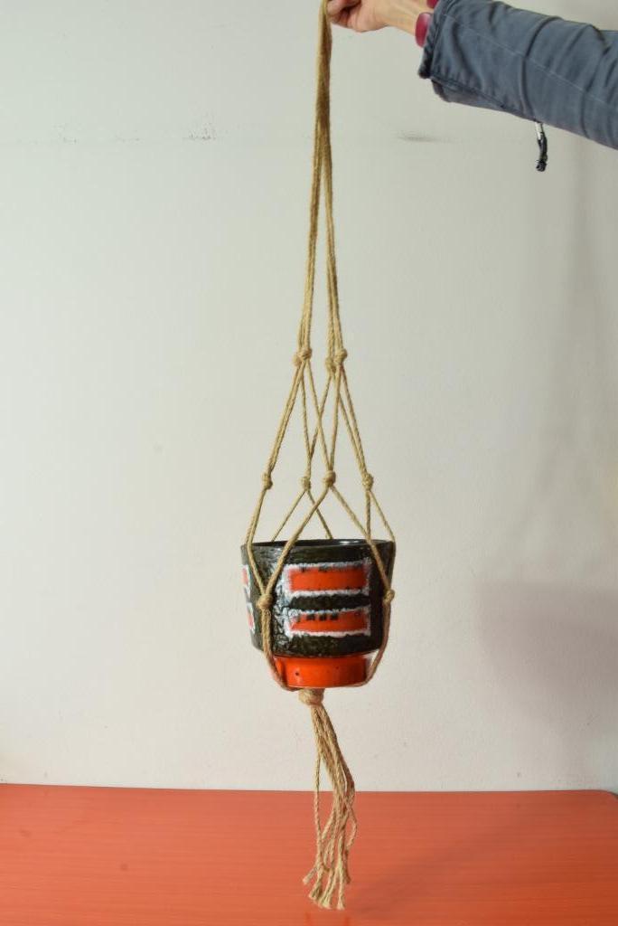 Retro vintage geknoopte jaren 70 plantenhanger(s) van touw, Antiek en Kunst, Antiek | Woonaccessoires, Ophalen of Verzenden
