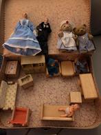 Poppenhuis Meubels, Poppen & Beertjes in Vintage Koffer, Ophalen of Verzenden