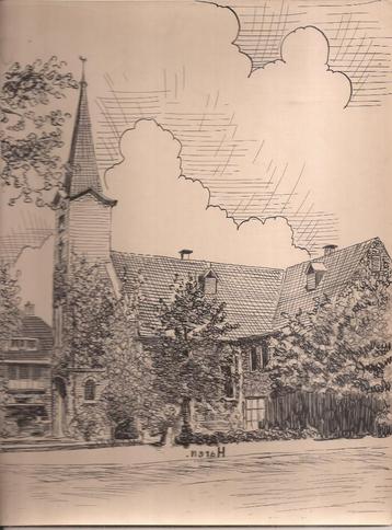 Haren Kerk tekening Sievers 50/60er jaren beschikbaar voor biedingen