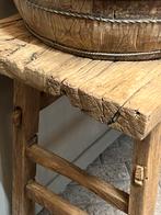 Prachtige robuuste chinese elmwood sidetable haltafel stoer, Huis en Inrichting, 25 tot 50 cm, Rechthoekig, Zo goed als nieuw