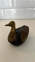 Houten eend met messing, Ophalen of Verzenden