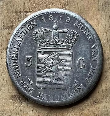 3 gulden 1819 Willem I beschikbaar voor biedingen