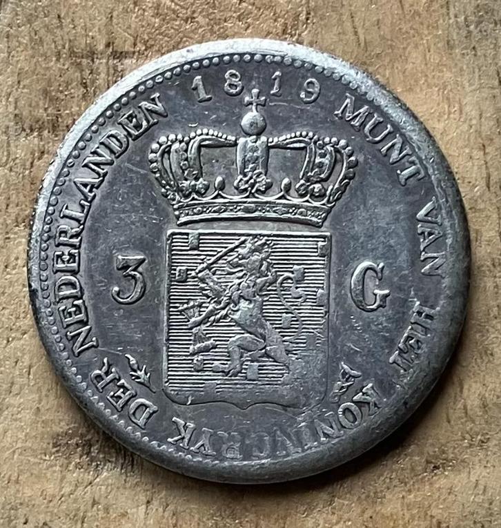 3 gulden 1819 Willem I, Postzegels en Munten, Munten | Nederland, Losse munt, Overige waardes, Koning Willem I, Ophalen