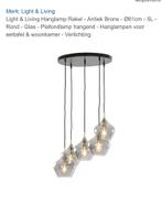 Light & Living Hanglamp Rakel - Antiek Brons, Ophalen, Nieuw, Glas, Minder dan 50 cm
