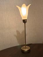 Schemerlamp messing met bloemenkelk wit, Ophalen, Zo goed als nieuw, Minder dan 50 cm