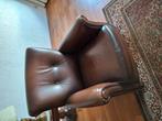 Lederen dames en heren fauteuils, Ophalen, Zo goed als nieuw, 50 tot 75 cm, Leer