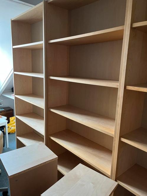 3x billy beuken in goede staat, Huis en Inrichting, Kasten | Boekenkasten, Gebruikt, 50 tot 100 cm, 200 cm of meer, 25 tot 50 cm