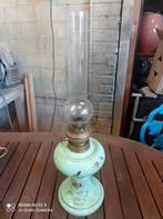 Antieke Olielamp met Bloemmotieven, Ophalen of Verzenden