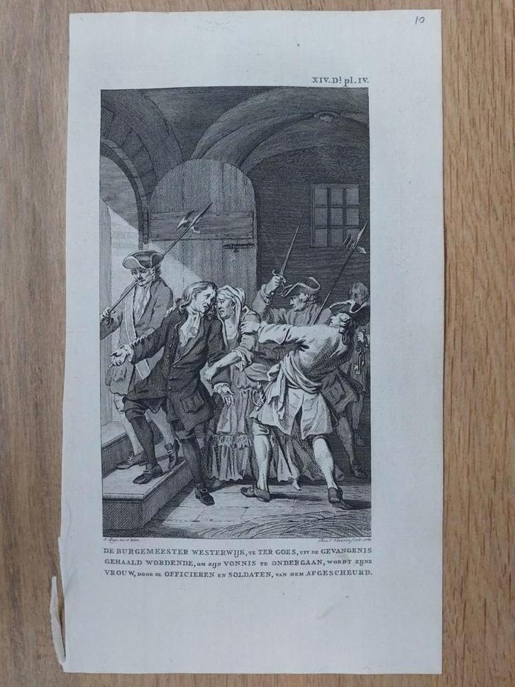 10 / Burgemeester Westerwijk te Ter Gies uit gevangenis, Antiek en Kunst, Kunst | Etsen en Gravures, Ophalen of Verzenden