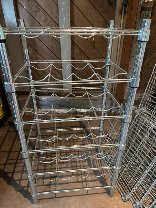 Ikea stalen opberg rek met wijnfles vakken, Huis en Inrichting, Kasten | Overige, Gebruikt, Ophalen