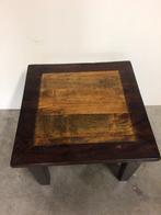 Sterk robuust eiken houten salontafel bijzet tafel, 55 tot 75 cm, Ophalen of Verzenden, Hout, Vierkant