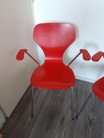Rode Danerka vlinder design stoel met armleuning €35 per st, Huis en Inrichting, Stoelen, Ophalen, Zo goed als nieuw, Rood, Eén