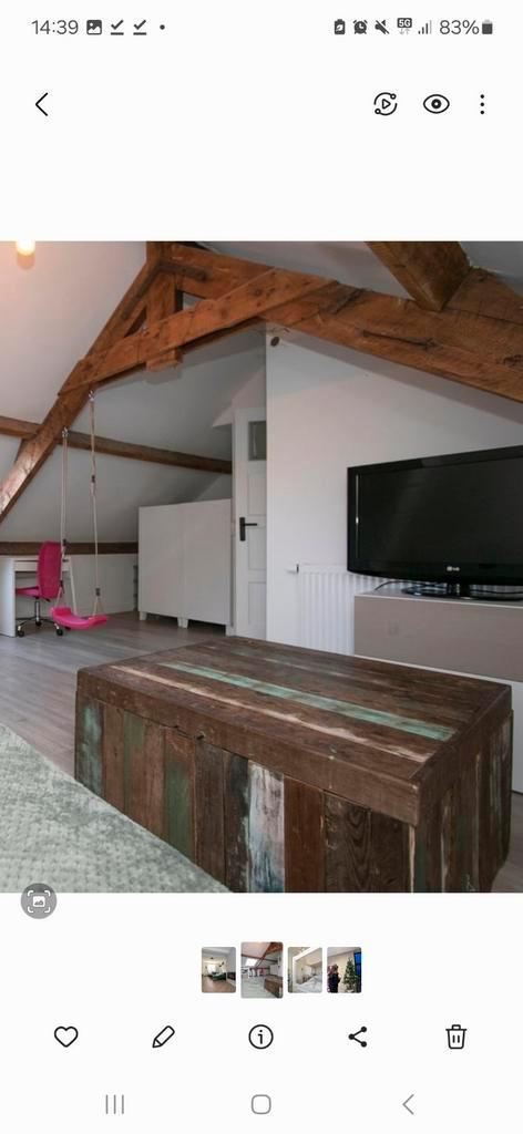 Salontafel steigerhout, Huis en Inrichting, Tafels | Salontafels, Gebruikt, Minder dan 50 cm, 50 tot 100 cm, Rechthoekig, Ophalen