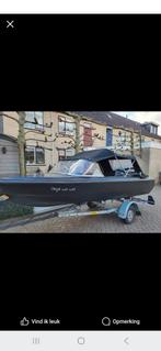 Watersport bootje met trailer, cabriokap en 15pk motor, Ophalen, Gebruikt