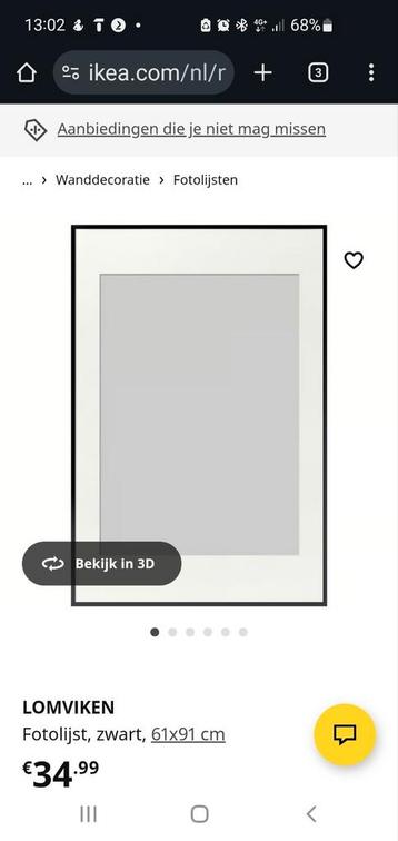 Ikea Lomviken fotolijst 61x91 beschikbaar voor biedingen