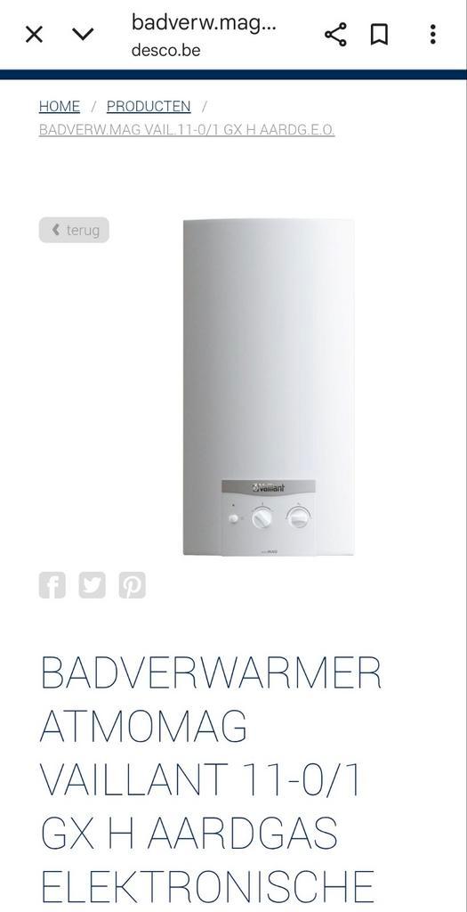 Z.G. als nieuw vaillant AtmoMAG 11 GX Geiser, Doe-het-zelf en Verbouw, Geisers en Boilers, Nieuw, Geiser, Aardgas, Minder dan 20 liter
