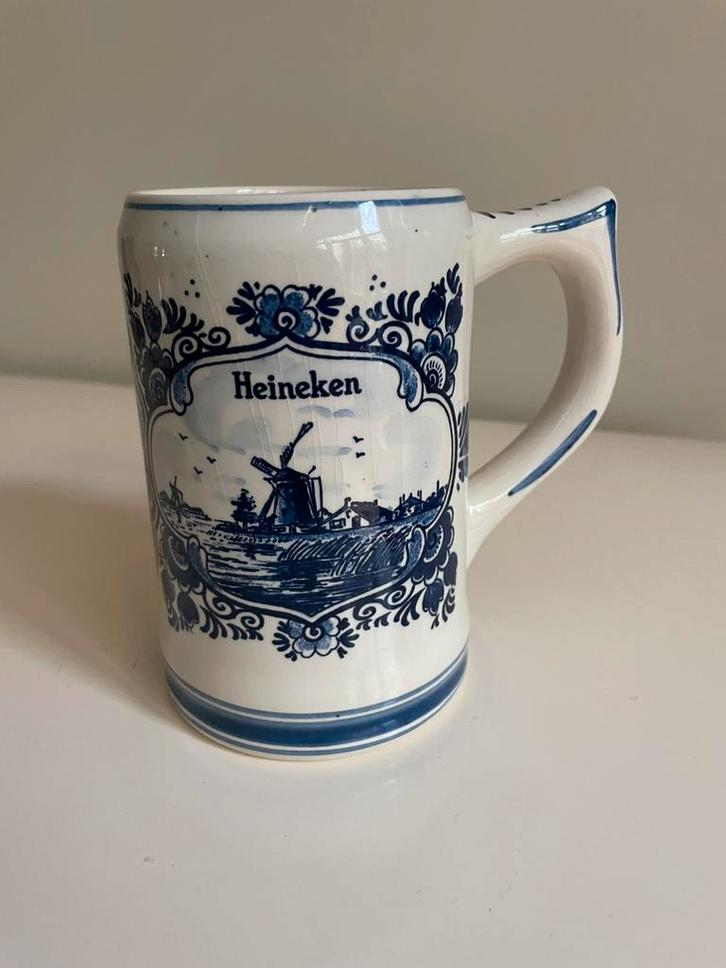 Vintage Heineken Delfts Blauwe Bierpul, Verzamelen, Biermerken, Zo goed als nieuw, Pul(len), Heineken, Ophalen of Verzenden