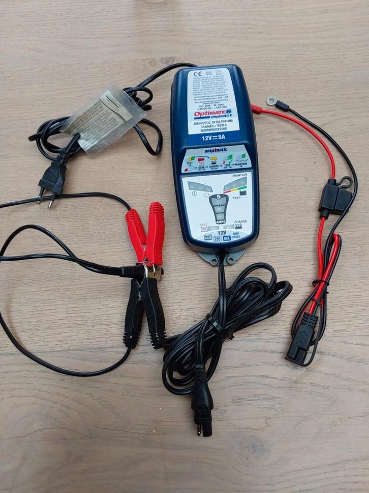 Tecmate Optimate 6 select 12V  5A druppellader, Motoren, Accessoires | Onderhoudsmiddelen, Ophalen of Verzenden