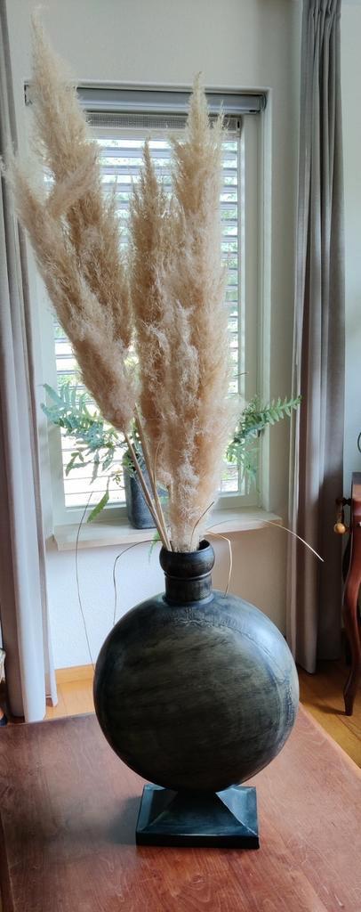 Decoratie vaas met evt pluimen, Huis en Inrichting, Woonaccessoires | Vazen, Gebruikt, Overige kleuren, Minder dan 50 cm, Overige materialen