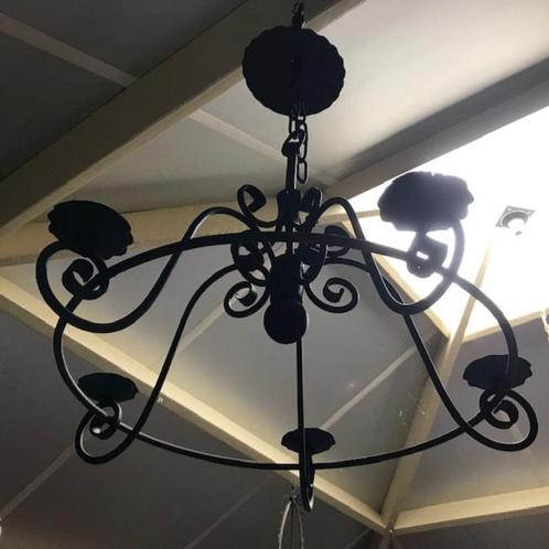 smeedijzeren kroon kaarsen plafond smeedijzer, Huis en Inrichting, Woonaccessoires | Kandelaars en Kaarsen, Gebruikt, Minder dan 25 cm