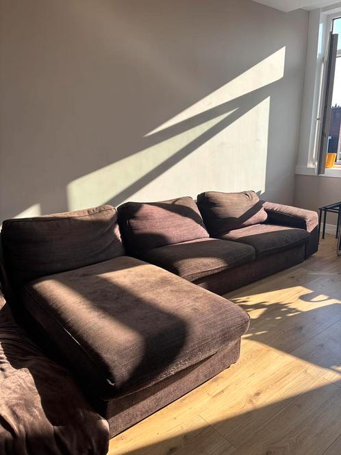 Large Brown Chaise Lounge Sofa, Huis en Inrichting, Banken | Complete zithoeken, Gebruikt, Ophalen
