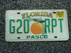 Kentekenplaat licenseplate Florida Pasco USA, Verzenden, Gebruikt, Auto's