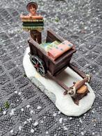 Kerstdorp stoffenverkoop met handkar, Diversen, Kerst, Ophalen of Verzenden