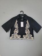 Cotton Club cropped blouse maat XS/S, Kleding | Dames, Blouses en Tunieken, Verzenden, Zwart, Nieuw, Maat 34 (XS) of kleiner