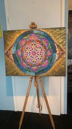 Acryl Struktur Mandala 80x60, Ophalen of Verzenden