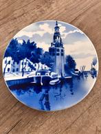 Antiek Delfts Blauw Wandbord met Toren, Ophalen of Verzenden