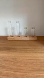 Reageerbuisvaasjes vaasjes reageerbuis in hout, Overige kleuren, Ophalen of Verzenden, Minder dan 50 cm, Glas
