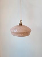 Vintage glazen hanglamp Clichy glas uit Frankrijk, Vintage, Ophalen of Verzenden, Minder dan 50 cm, Glas
