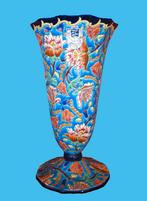 Prachtige grote vaas Emaux de Longwy., Antiek en Kunst, Ophalen