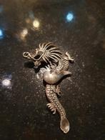 Zilveren Draak Hanger - Uniek!, Sieraden, Tassen en Uiterlijk, Broches, 4 tot 7 cm, Gebruikt, Ophalen of Verzenden, Zilver